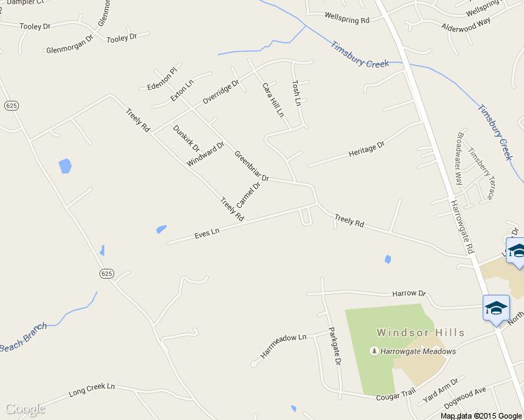 map of restaurants, bars, coffee shops, grocery stores, and more near 4409 Carmel Drive in Chester