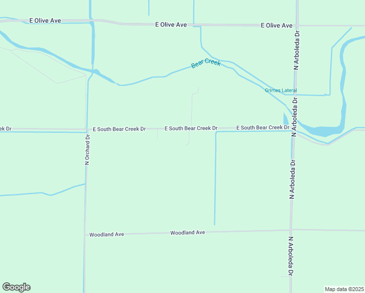 map of restaurants, bars, coffee shops, grocery stores, and more near 5405 East South Bear Creek Drive in Merced