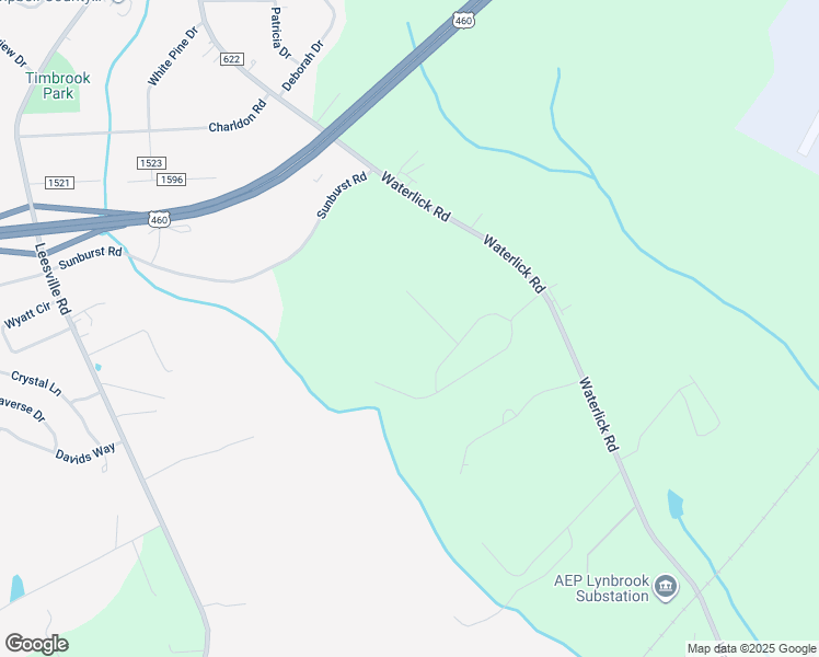 map of restaurants, bars, coffee shops, grocery stores, and more near 1196 Waterlick Road in Lynchburg