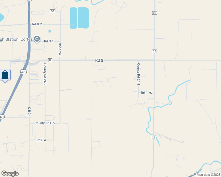 map of restaurants, bars, coffee shops, grocery stores, and more near 24640 Road F.8 in Cortez