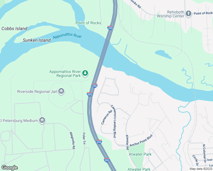 map of restaurants, bars, coffee shops, grocery stores, and more near Estelle Court in Hopewell