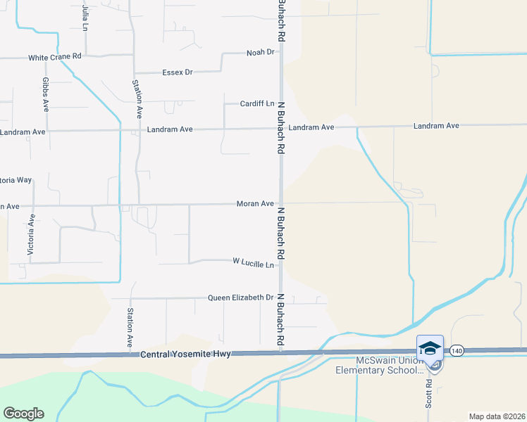 map of restaurants, bars, coffee shops, grocery stores, and more near 5067 Moran Avenue in Atwater