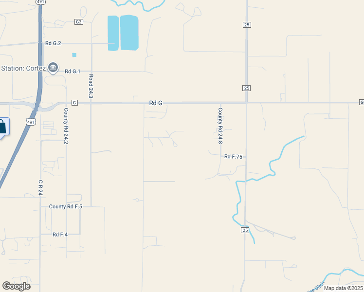 map of restaurants, bars, coffee shops, grocery stores, and more near 24640 Road F.8 in Cortez