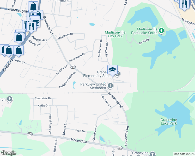map of restaurants, bars, coffee shops, grocery stores, and more near 134 Spence Avenue in Madisonville