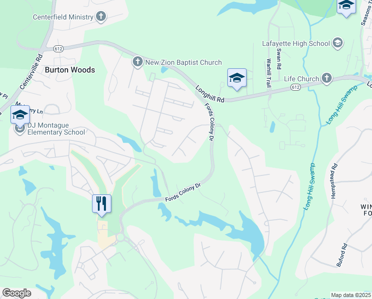 map of restaurants, bars, coffee shops, grocery stores, and more near 3 Parke Court in Williamsburg