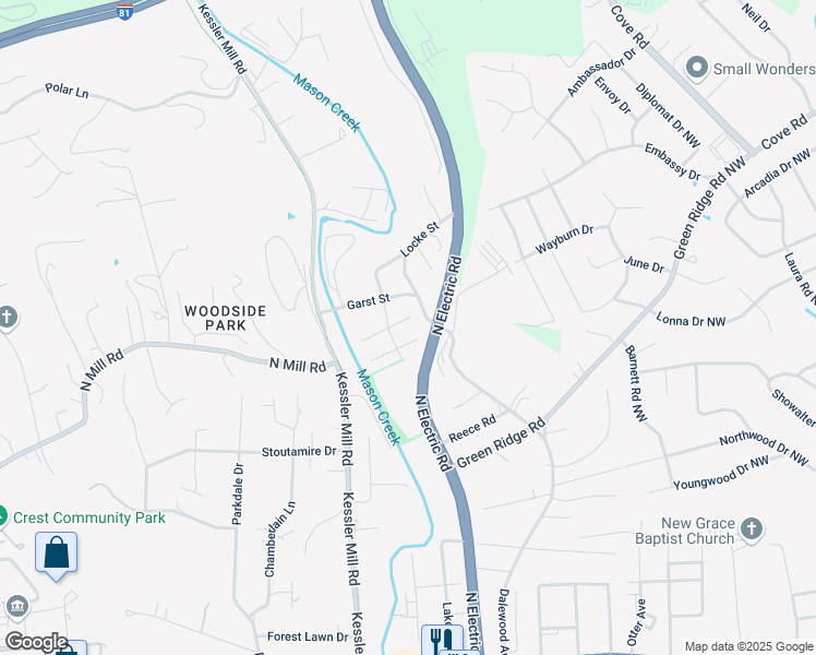 map of restaurants, bars, coffee shops, grocery stores, and more near 1610 Gaines Street in Salem