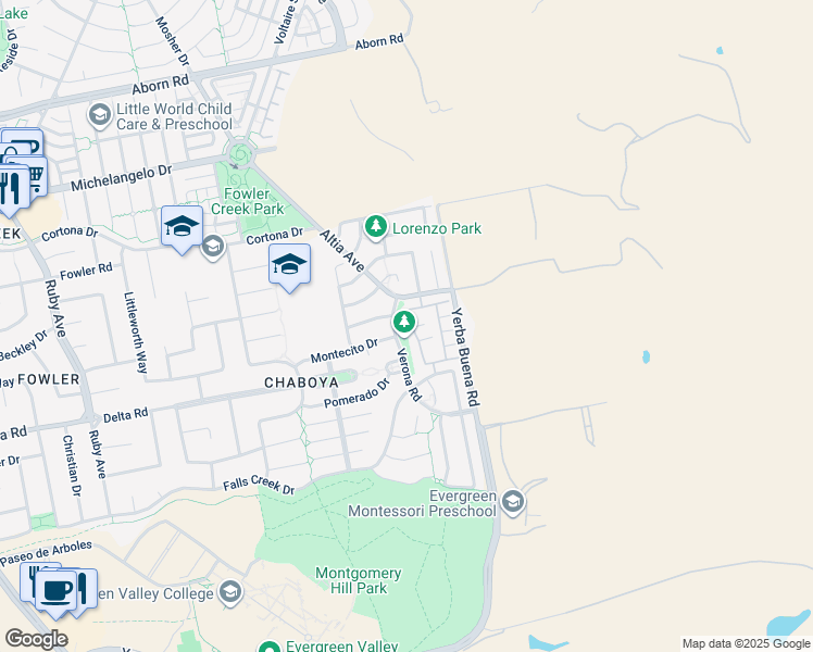 map of restaurants, bars, coffee shops, grocery stores, and more near in San Jose