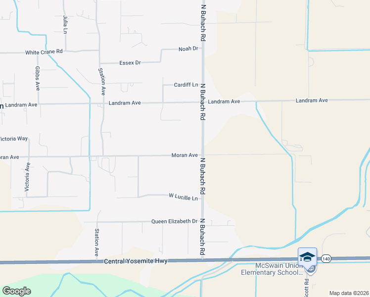 map of restaurants, bars, coffee shops, grocery stores, and more near 5067 Moran Avenue in Atwater