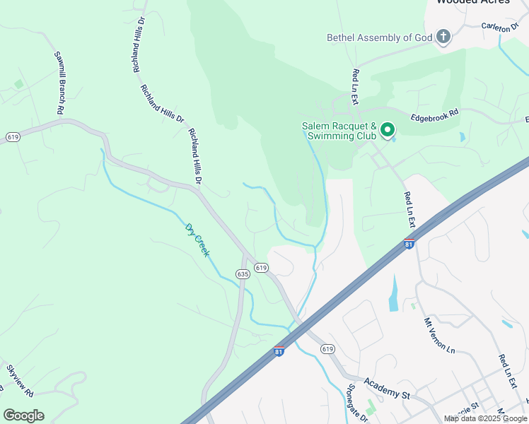map of restaurants, bars, coffee shops, grocery stores, and more near 1414 Avalon Circle in Salem
