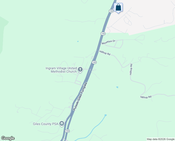 map of restaurants, bars, coffee shops, grocery stores, and more near 104 Virginia Street in Pearisburg