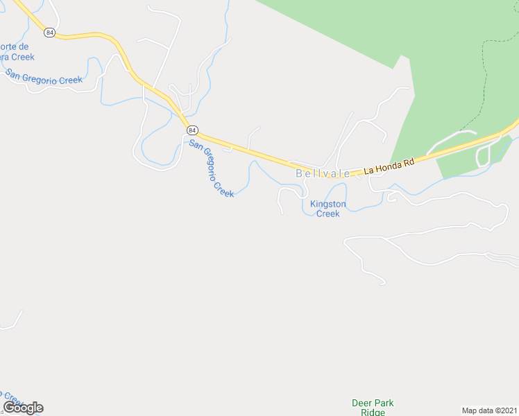 map of restaurants, bars, coffee shops, grocery stores, and more near 5090 La Honda Road in San Gregorio