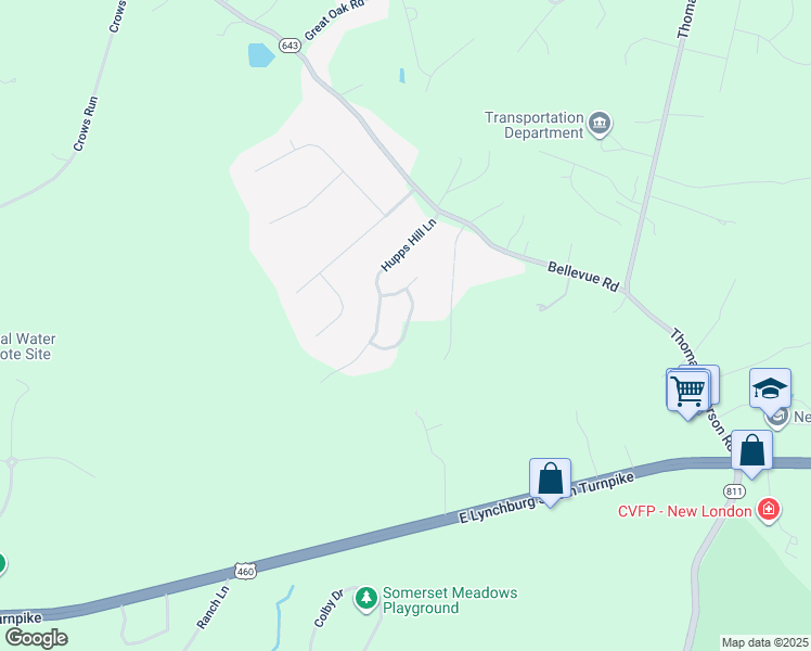 map of restaurants, bars, coffee shops, grocery stores, and more near 1029 Valor Court in Forest