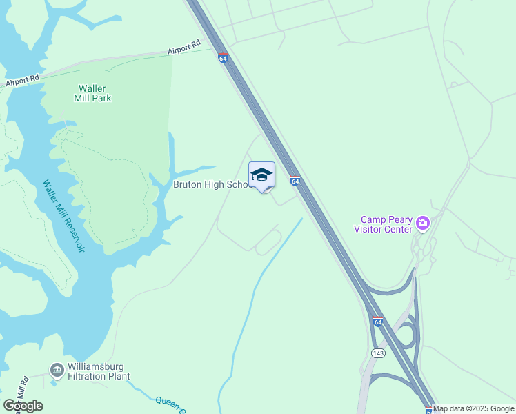 map of restaurants, bars, coffee shops, grocery stores, and more near 185 East Rochambeau Drive in Williamsburg