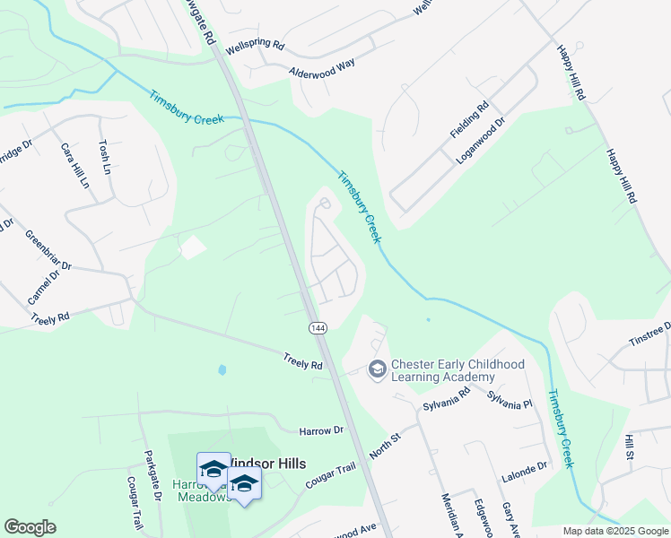 map of restaurants, bars, coffee shops, grocery stores, and more near 15114 Timsberry Circle in Chester
