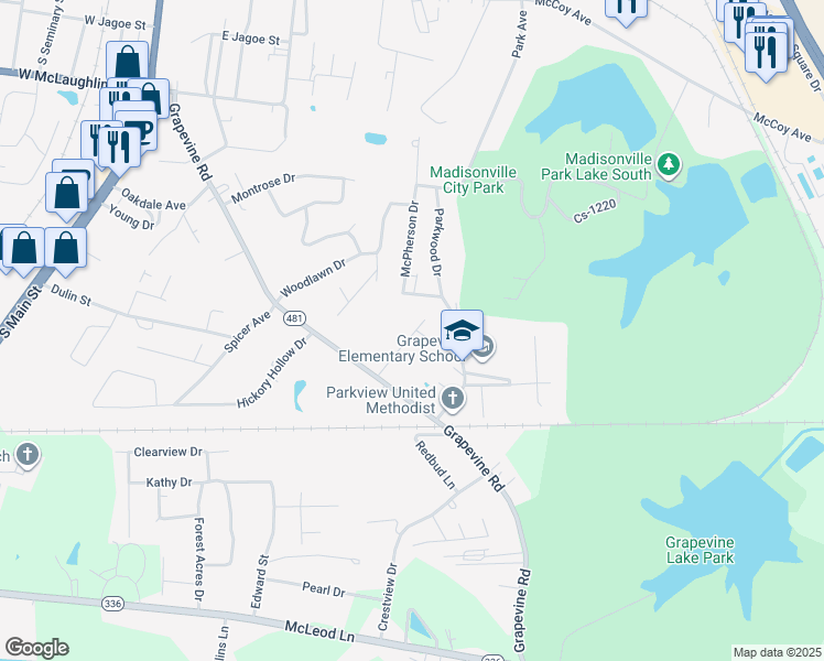 map of restaurants, bars, coffee shops, grocery stores, and more near 134 Spence Avenue in Madisonville