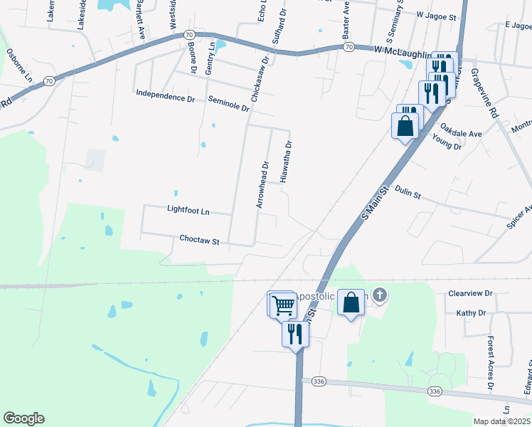 map of restaurants, bars, coffee shops, grocery stores, and more near 572 Morgan Avenue in Madisonville