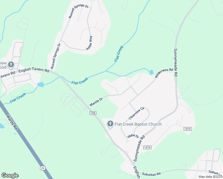 map of restaurants, bars, coffee shops, grocery stores, and more near 88 Ford Terrace in Lynchburg