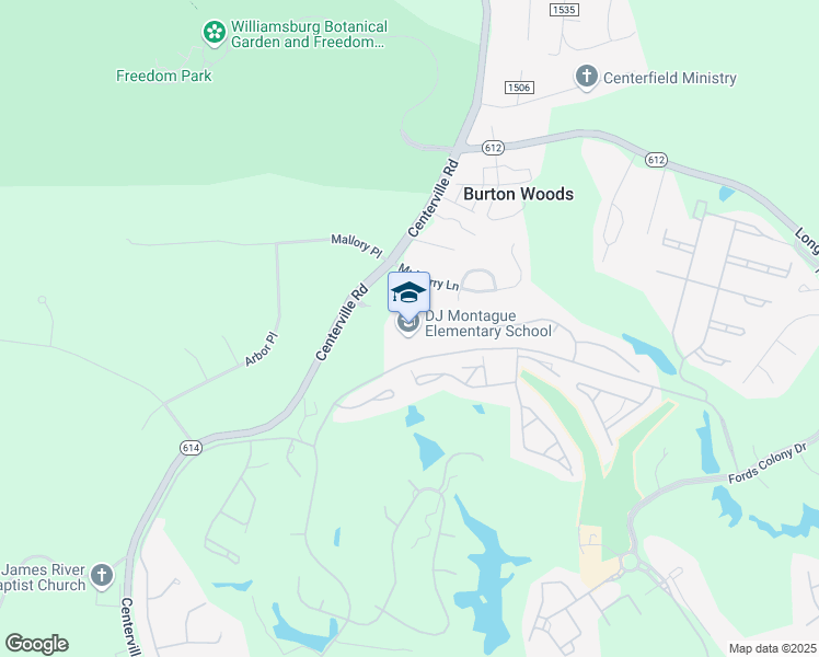 map of restaurants, bars, coffee shops, grocery stores, and more near 5380 Centerville Road in Williamsburg