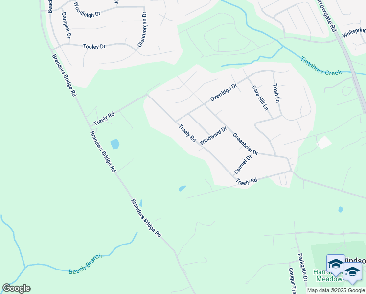 map of restaurants, bars, coffee shops, grocery stores, and more near 4623 Treely Road in Chester