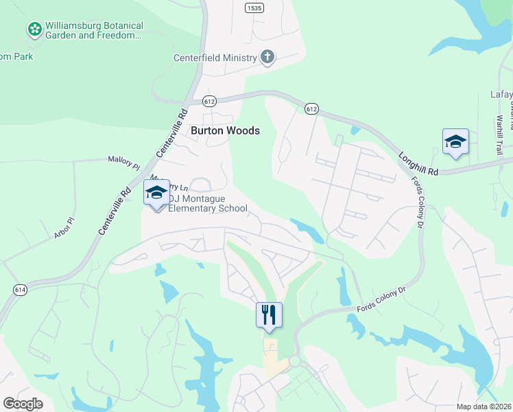 map of restaurants, bars, coffee shops, grocery stores, and more near 104 Sugar Bush in Williamsburg