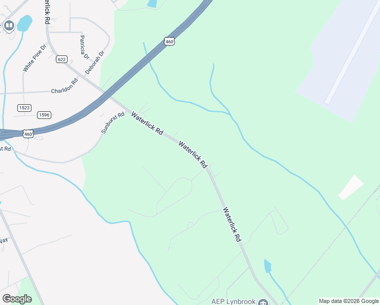 map of restaurants, bars, coffee shops, grocery stores, and more near 1196 Waterlick Road in Lynchburg