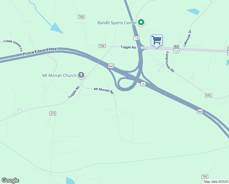 map of restaurants, bars, coffee shops, grocery stores, and more near 273 Mount Moriah Road in Farmville