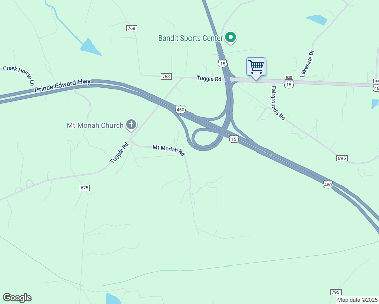 map of restaurants, bars, coffee shops, grocery stores, and more near 273 Mount Moriah Road in Farmville