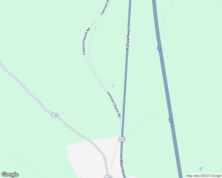 map of restaurants, bars, coffee shops, grocery stores, and more near 1-265 Concord Church Road in Bonnieville