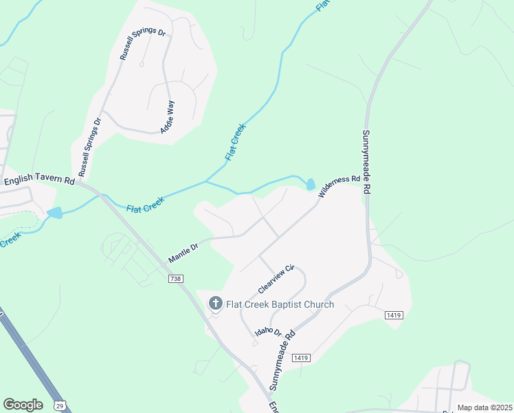 map of restaurants, bars, coffee shops, grocery stores, and more near Heather Drive in Lynchburg