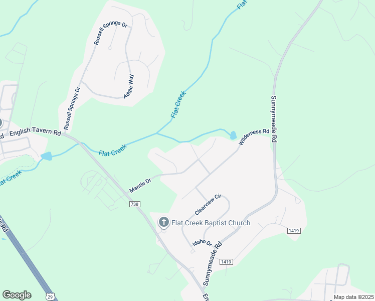 map of restaurants, bars, coffee shops, grocery stores, and more near 60 Jeter Court in Lynchburg