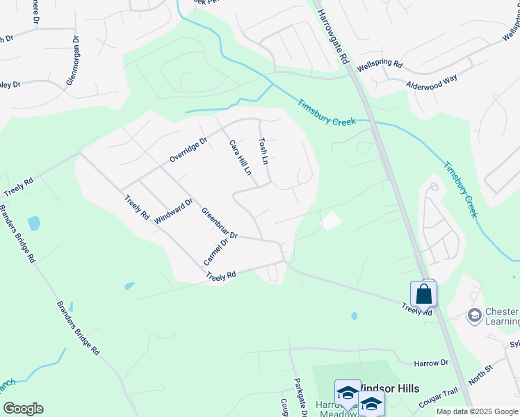 map of restaurants, bars, coffee shops, grocery stores, and more near 4210 Whitebirch Drive in Chester