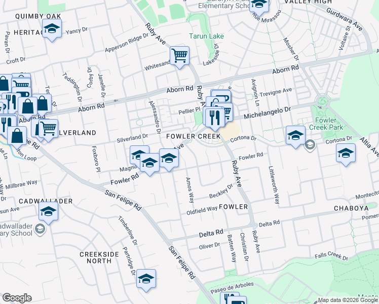map of restaurants, bars, coffee shops, grocery stores, and more near in San Jose