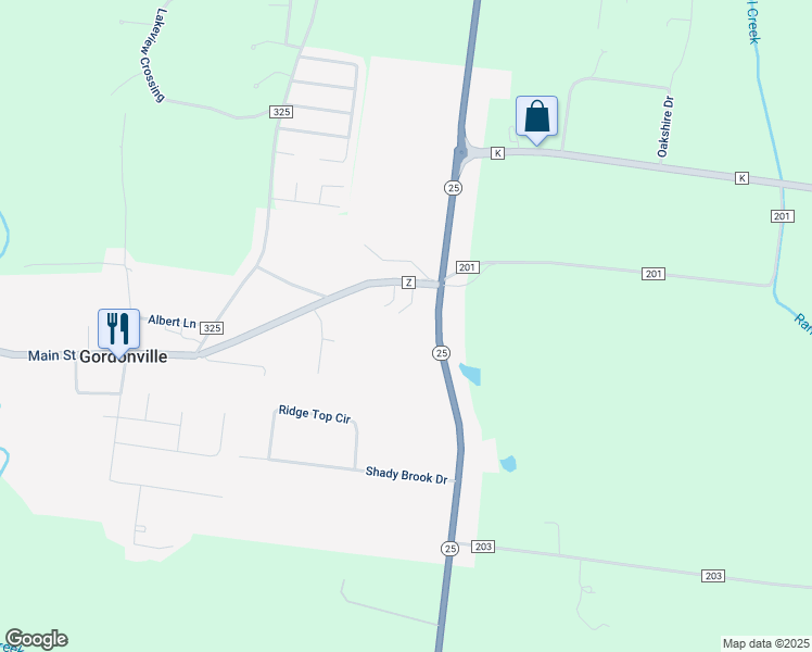 map of restaurants, bars, coffee shops, grocery stores, and more near in Gordonville