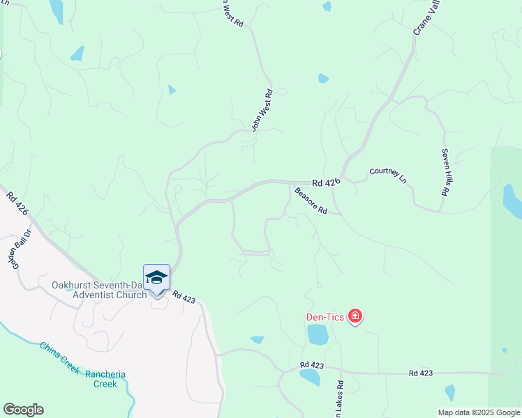 map of restaurants, bars, coffee shops, grocery stores, and more near 51259 Bon Veu Drive in Oakhurst