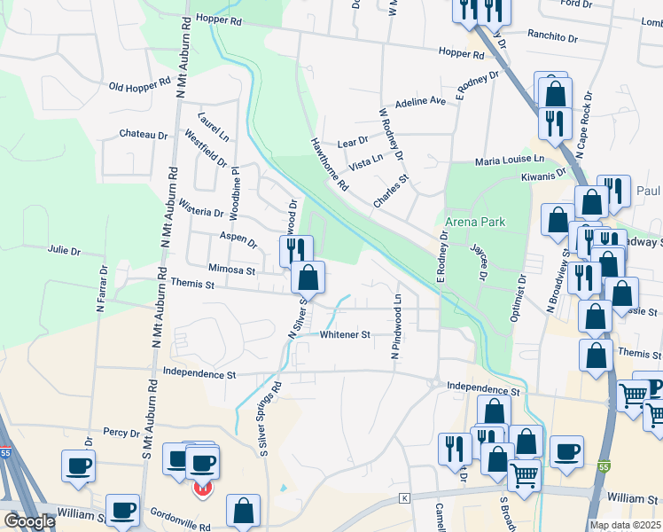 map of restaurants, bars, coffee shops, grocery stores, and more near 2966 Shamrock in Cape Girardeau
