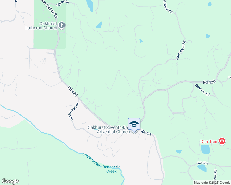 map of restaurants, bars, coffee shops, grocery stores, and more near 50622 Critter Creek Lane in Oakhurst