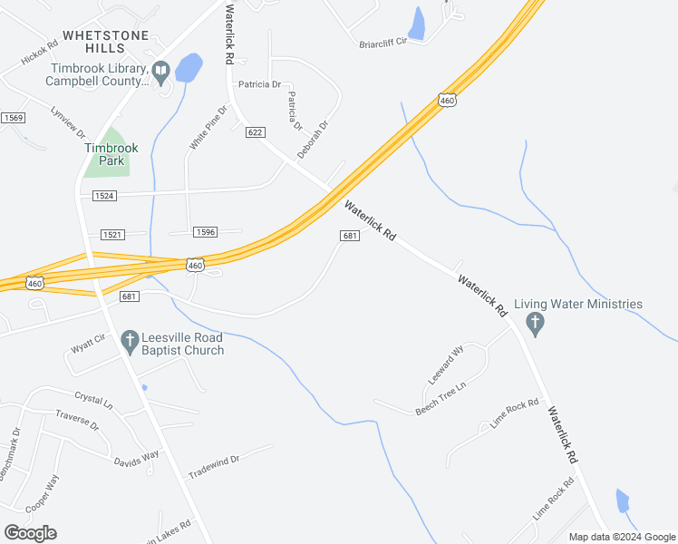 map of restaurants, bars, coffee shops, grocery stores, and more near 152 Sunburst Road in Lynchburg