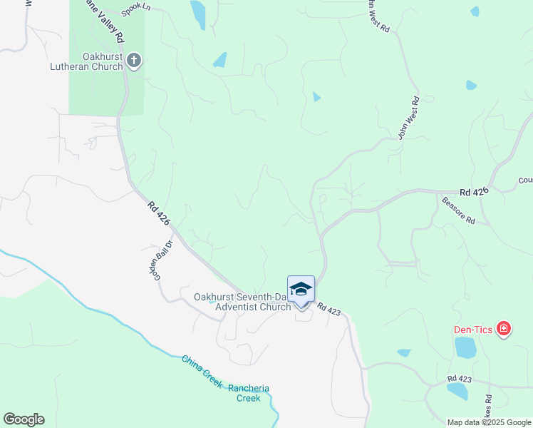 map of restaurants, bars, coffee shops, grocery stores, and more near 50626 Critter Creek Lane in Oakhurst