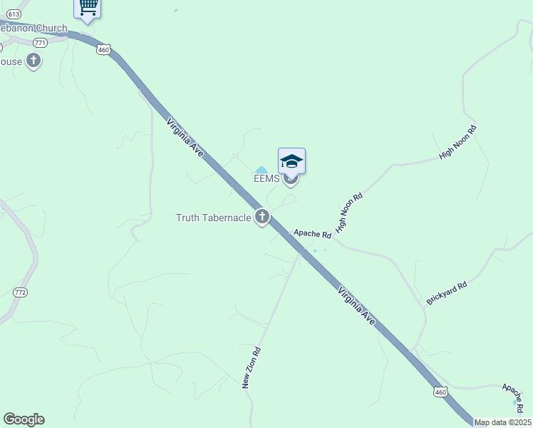 map of restaurants, bars, coffee shops, grocery stores, and more near 6899 Virginia Avenue in Pembroke