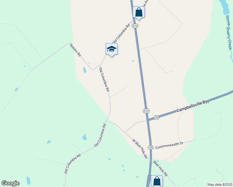 map of restaurants, bars, coffee shops, grocery stores, and more near 2260 Old Columbia Road in Campbellsville