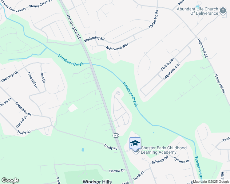 map of restaurants, bars, coffee shops, grocery stores, and more near 14920 Broadwater Way in Chester