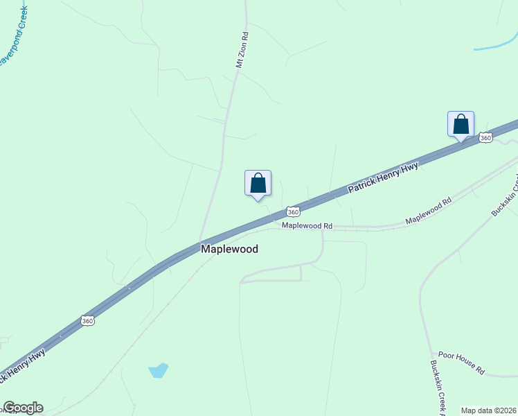 map of restaurants, bars, coffee shops, grocery stores, and more near 20460 Patrick Henry Highway in Jetersville
