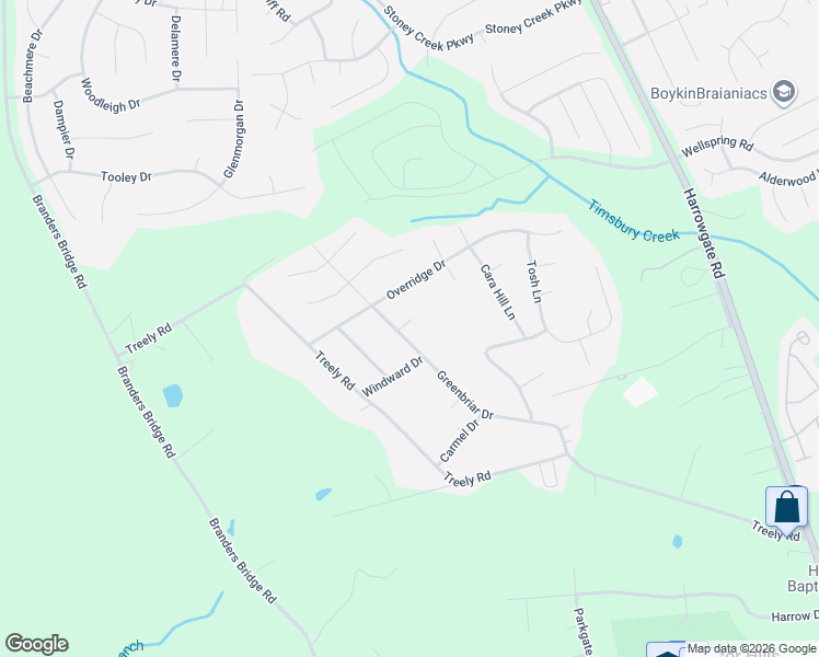 map of restaurants, bars, coffee shops, grocery stores, and more near 4507 Greenbriar Drive in Chester
