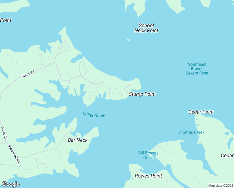 map of restaurants, bars, coffee shops, grocery stores, and more near 9160 Stump Point Road in Gloucester County