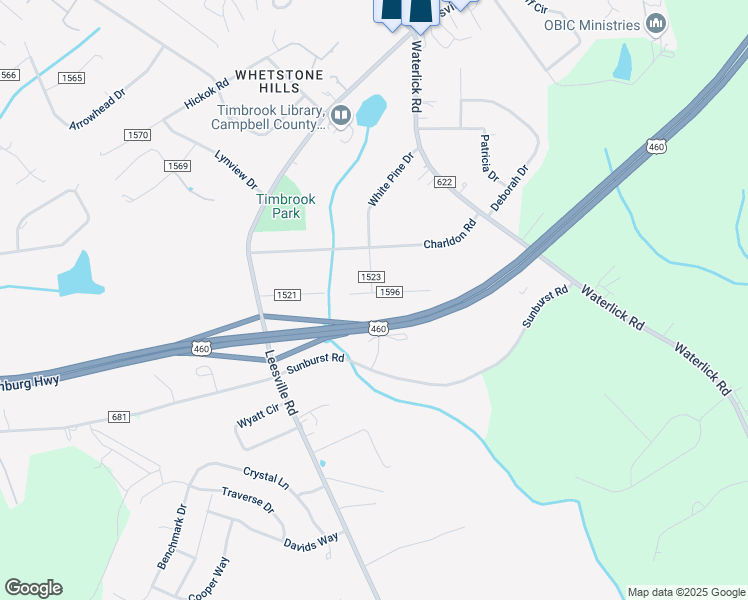 map of restaurants, bars, coffee shops, grocery stores, and more near 126 Hillsman Lane in Lynchburg