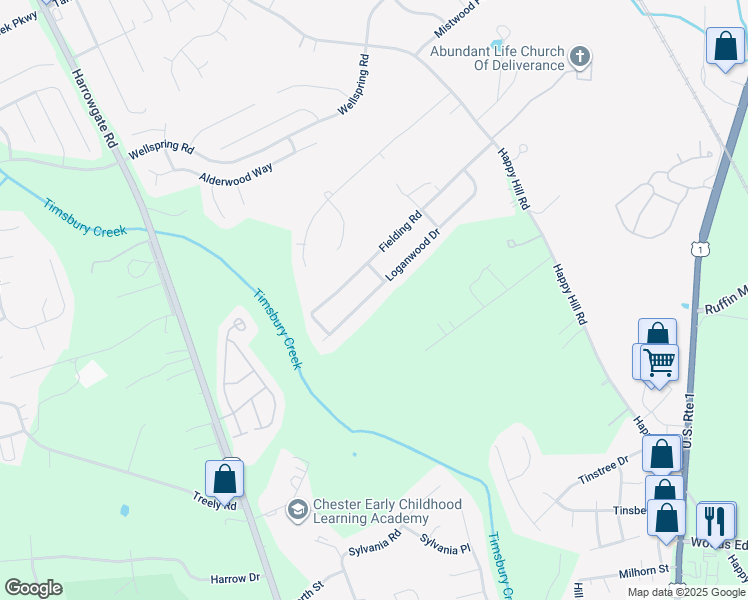 map of restaurants, bars, coffee shops, grocery stores, and more near 3209 Loganwood Drive in Chesterfield County