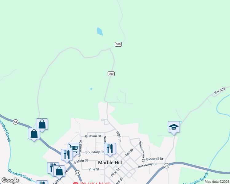 map of restaurants, bars, coffee shops, grocery stores, and more near 60B RR 4 in Marble Hill