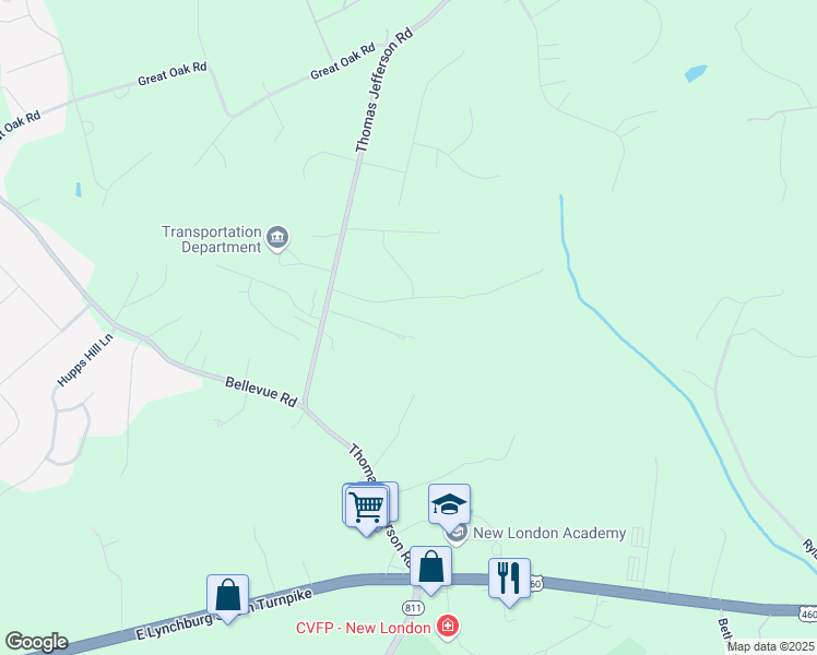 map of restaurants, bars, coffee shops, grocery stores, and more near 1171 London Drive in Forest