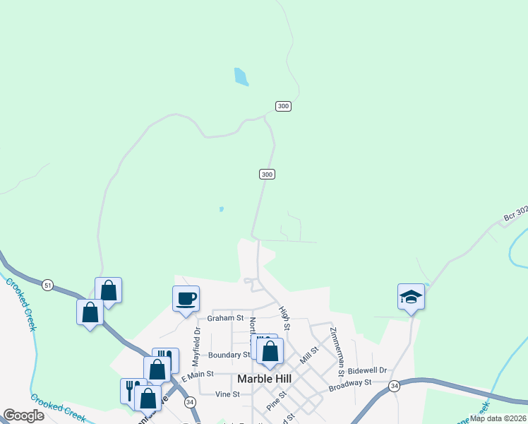 map of restaurants, bars, coffee shops, grocery stores, and more near 60B RR 4 in Marble Hill