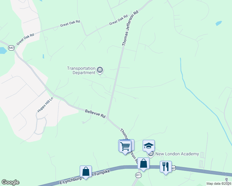 map of restaurants, bars, coffee shops, grocery stores, and more near 1001-1199 State Route 848 in Forest
